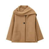 Fongt Homemade New Women's Dresses With Scarf Round-Neck Long-Sleeved Coat 2095141