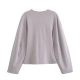 Fongt Women's INS Explosion Fashion Casual Round Collar Blouse + Casual Pants Set