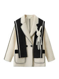 Woolen Overcoat Warm Outerwear Women Long Sleeve Double Breasted Chic Cute Rabbit Loose Long Coat 2022 Autumn Winter