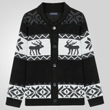 Fongt And Winter Men's Christmas Knitwear Button Open Shirt Sweater Jacket