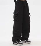 Vintage Baggy Parachute Cargo Pants-Outfit
