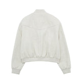 New Soft Solid Color Loose Pilot Jacket 3046272-Outfit