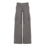 Fongt Cloth Forget Street Waist Thong Interface Bagged Jeans High-Rise Loose Thin Straight Slacks