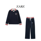 Fongt Homemade New Women's Embroidery POLO Shirt 1131338 Text Embroidery Pants