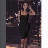 Fongt Sexy Slim Vest Sleeveless Solid Color Dress-Outfit