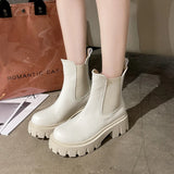 British Style Mid Tube Boots-Outfit