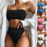 Fongt Outside Single Swimsuit Hot Style Bikini Hot Selling Bikini Swimsuit Pure Color Swimsuit Split Swimsuit B166-Outfit