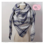 Designer Fashion Pink Scarf Soft Cashmere Acrylic Warp Square Oversize Shawl For Women Winter Plaid