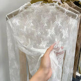 Fongt Soft Does Not Tie High Quality Small Flowers Inside The Gauze Jacket Female Summer Slim Wood Ear Perspective Lace Bottom Upper Garment-Outfit