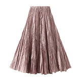 Fongt Spring New Sister Wind High-Level Feeling Hundred Folds Loose Thin Swing Skirt Leisure A Skirt 8081