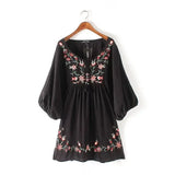 New Flower Embroidered Jacquard Medium-Sleeved Dress In Early Spring 2024-Outfit
