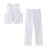 Effect Striped Vest 2010772 Striped Pajamas Style Trousers 4661410 Suit-Outfit