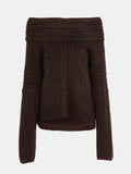 Long Sleeve Off Shoulder Sweater-Outfit