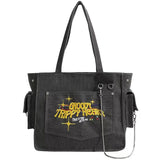 Vintage Washed Large Canvas Crossbody Bag-Outfit