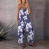 Fongt 2025 Summer Large-Size Women's Clothing Casual Sleeveless Loose Broad-Legged Jumpsuit
