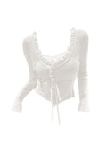 V-Neck Knitted Sweater Pullover Basic Long Sleeve Slim Fit T-shirt Female Autumn Winter Jumpers Top Y2K Women
