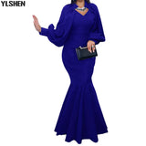Sexy African Evening Maxi Dresses for Women Party Dress Dashiki Fishtail Gown Africa Clothes Plus Size Bodycon Christmas