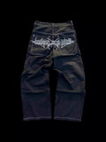Wide-Legged Jeans Men's Fashion Black Baggy Jeans Men's Rap Jeans-Outfit