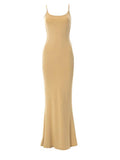 Strap Bodycon Rib Maxi Dress-Outfit