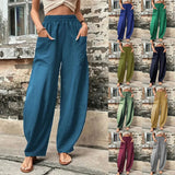 Solid Color Pocket Trousers With An