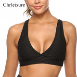 Women Push Up Fitness Tank Tops Deep V-neck Backless Breathable Bra Workout Underwear