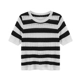 Fongt Knit Short-Sleeved T-Shirt Female 2023 Summer New Korean Version Unique Chic Student Jacket Short Ins