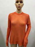 Fongt / Summer 2023 New Hot Selling Long-Sleeved Round Collar Thin Breathable Knit-Outfit