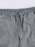 Pocket Patched Drawstring Cargo Pants-Outfit