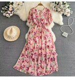 Fongt New Seaside Holiday Dress Women Spring And Autumn 2025 New Sexy V Receive Lanky Models