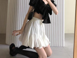 White Pleated Frill Mini Skirt-Outfit