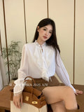 Fongt Xixi 2025 Autumn White Label Thousand Gold Lace Lace With Bottom Shirt Women's Long-Sleeved Top 89587