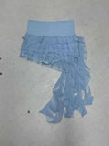 Fongt Holiday Wind Niche Design Irregular Lotus Leaf Side Mesh Splicing Solid Color Low-Rise Half-Body Skirt