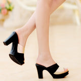 2021 cowhide women genuine leather sandals platform slippers summer shoes women's high heels flip flops pumps