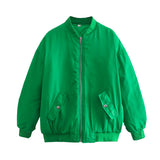 Simple Basic Zip Up Bomber Jacket-Outfit