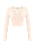 Long Sleeve Ribbed Crop Top-Outfit