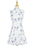 Fongt Dress Women's Spring High Sense 2025 Women's New Temperament Sleeveless Skirt Floral Dress Dress