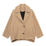 Fongt Burst Women's Wool-Blend Short-Term Loose Coat