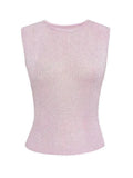 Semi Sheer Metallic Tank Top-Outfit