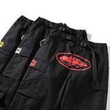 Tide Brand Corteiz Alcatraz Overalls Men's Multi-Pocket Retro Loose Straight Tube Rope Tie Feet-Outfit