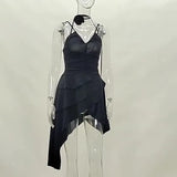 Pleated V-Neck Suspender Dress In Summer, The New Niche Design Feels Sweet And Cool-Outfit