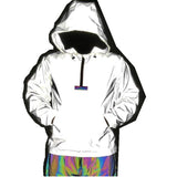 New Semi-Zip Full Reflective Jacket Jumper Trendy Plus-Size Coat Color Reflective Ribbon Patchwork Top-Outfit
