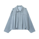 Fongt Spring And Autumn Pilot Jacket Bat Sleeve Zipper Loose Tuff-Sense Coat Women's Casual Jacket B6