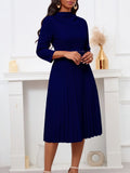 Fongt New Women's Fashion Elegant Pressure Skirt Elegant Solid Color Large Dress