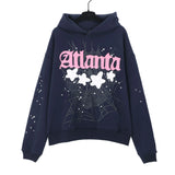 Tide Card Prints Letters, Cobwebs, Personality, Hip-Hop Couples, Hooded Sweaters, Casual Sweaters, Sports Sets.-Outfit