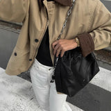 Fongt 2025 New Women's Retro Casual Clip Long-Sleeved Collage Splicing Buckle Jacket Jacket