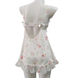 Fongt Pure Desire High-Grade Broken Ice Silk Pyjamas Girl 2025 Sweet Lace Sling Pajamas Pajamas Pyjamas Ajamas Pyjamas