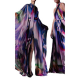 Fongt Spring Summer New Star Fashion Sleeves Phantom Print Dress Holiday Long Dress