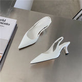 Fongt And Summer New Pointed Single Shoes With High Heels After Empty Head Sandals Fairy Wind With Skirt High Heels-Outfit