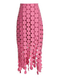 Fongt 2024 New Fashion Retro Style Embroidered Tassel Skirt-Outfit