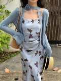 Fongt Xixi 2025 Spring And Summer New Korean Version Horn Sleeves Long-Sleeved Knitted Shirt Women's Sunscreen Shawl 25215